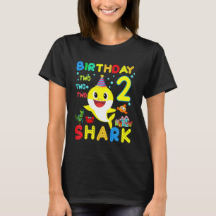 Kinder Baby Shark 2. Geburtstag Junge Mädchen 2 Ja T-Shirt