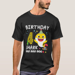 Kinder Baby Shark 4th Birthday Boy Girl 4 Jahre al T-Shirt
