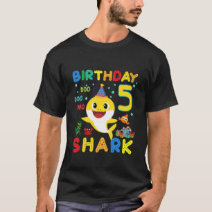 Kinder Baby Shark 5th Birthday Boy Girl 5 Jahre al T-Shirt
