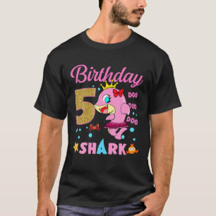 Kinder Baby Shark 5th Birthday Boy Girl Zwei 5 Jah T-Shirt