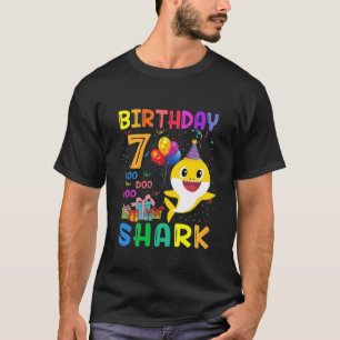 Kinder Baby Süßer Hai 7. Geburtstag Junge Mädchen T-Shirt
