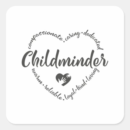 Kinder, Babysitter, Kinderbetreuer Quadratischer Aufkleber (Vorderseite)