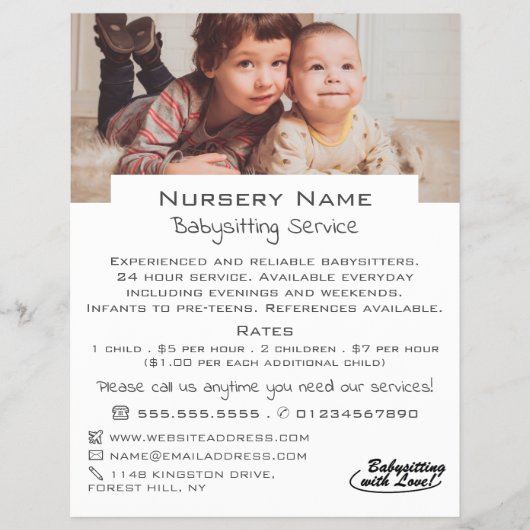 Kinder Babysitter, Kinderbetreuung, Kinderzimmer-W Flyer (Vorne)