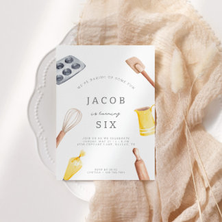 Kinder backen Geburtstagsschlaf | Jungen - Party E Einladung