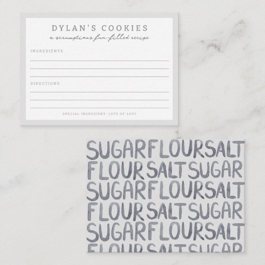 Kinder backen Geburtstagsschlaf | Kinderrezeptkart Mitteilungskarte (Vorne/Hinten)