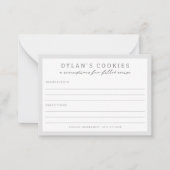 Kinder backen Geburtstagsschlaf | Kinderrezeptkart Mitteilungskarte (Vorderseite)