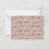 Kinder backen Geburtstagsschlaf | Neutrale Rezeptk Mitteilungskarte (Rückseite)