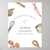 Kinder Backen Party Geburtstag Begrüßungposter Poster (Vorne)