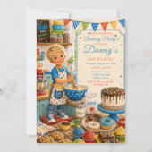 Kinder backen zum Geburtstag Einladung (Vorderseite)