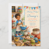 Kinder backen zum Geburtstag Einladung (Vorderseite)
