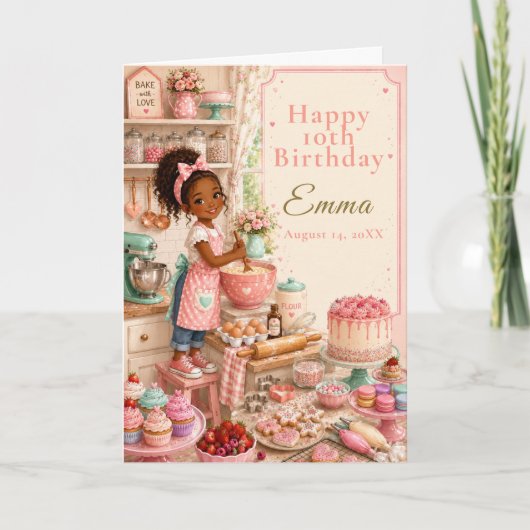 Kinder backen zum Geburtstag Karte (Vorderseite)