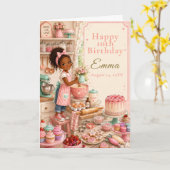 Kinder backen zum Geburtstag Karte (Gelbe Blume)