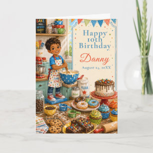 Kinder backen zum Geburtstag Karte