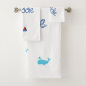Kinder Badetuch Set - Leuchtturm Boote Wale (Insitu)