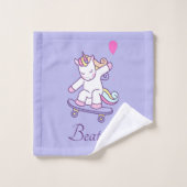 Kinder Badetuch Set mit Einhorn in Pastellfarben (Waschlappen)