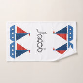 Kinder Badetuch Set - Rot / Blau Segelboote (Handtuch)