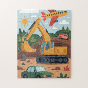 Kinder Bagger Lastwagen Flugzeug Kunstpuzzle Puzzle