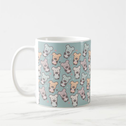 Kinder Bären und Donuts Muster Kaffeetasse (Links)