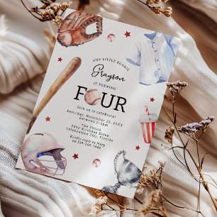 Kinder Baseball 4. Geburtstagsfeier Einladung