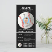 Kinder Baseball Custom Foto Sport Ticket Einladung (Stehend Vorderseite)
