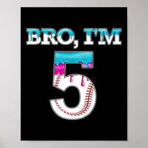 Kinder Baseball Tropfen Bro Im 5. Lebensjahr Poster