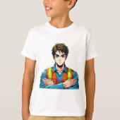 Kinder Basic T-Shirt mit Manga-Sicherheitsfachmann (Vorderseite)