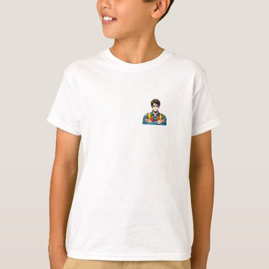 Kinder Basic T-Shirt mit Manga-Sicherheitsfachmann (Vorderseite)