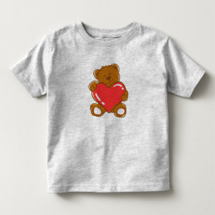 Kinder-Basic-T-Shirt mit Teddybär-Design Kleinkind T-shirt