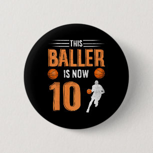 Kinder Basketball 10. Geburtstag Dieser Baller I Button