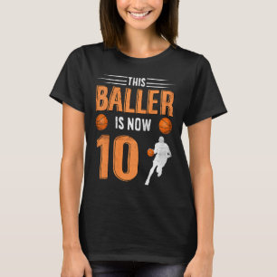 Kinder Basketball 10. Geburtstag Dieser Baller I T-Shirt