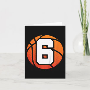 Kinder Basketball Geburtstag 6 Nummer 6 Jahr alt B Karte