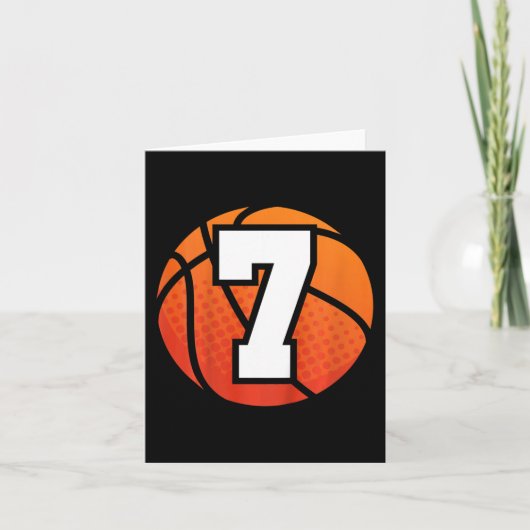Kinder Basketball Geburtstag 7 Nummer sieben Jahr  Karte (Vorderseite)