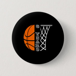 Kinder Basketball Geburtstag für Jungen 8 Jahre al Button