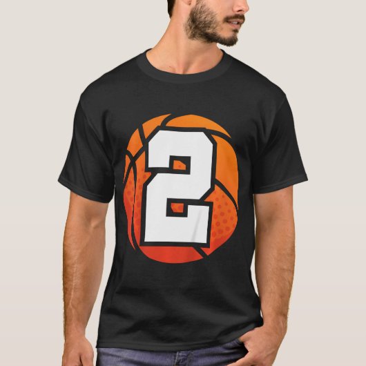 Kinder Basketball Geburtstag Shirt Nummer 2 für zw (Vorderseite)