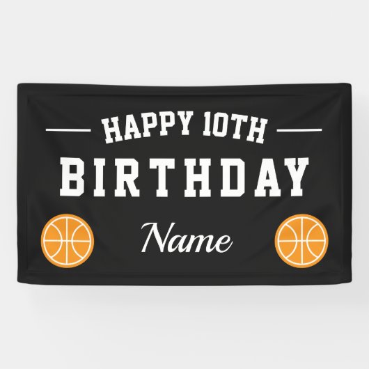 Kinder-Basketball-Geburtstagsbanner Banner (Horizontal)