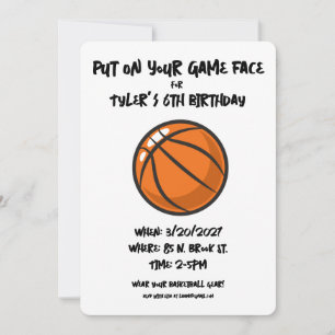 Kinder-Basketball-Sport-Minimalistische-Geburtstag Einladung