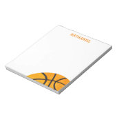 Kinder Basketball Sport Personalisiert Orange Cool Notizblock (Rotiert)