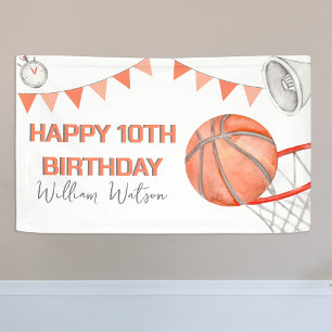 Kinder Basketball Wasserfarbe Geburtstagsfeier Banner