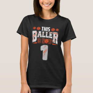 Kinder Basketballspieler 1 Jahre Junge Basketball T-Shirt