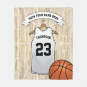 Kinder Basketballteam, Name und Nummer Fleecedecke (Vorderseite)