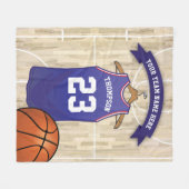 Kinder Basketballteam, Name und Nummer Fleecedecke (Vorderseite (Horizontal))