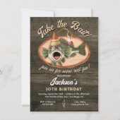 Kinder Bass Fishing Funny Geburtstag Einladung (Vorderseite)