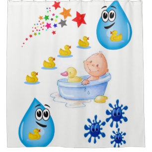 Kinder bathtime gelbe Enten Duschvorhang