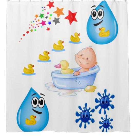 Kinder bathtime gelbe Enten Duschvorhang (Vorderseite)