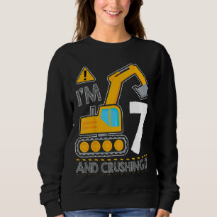 Kinder Bau LKW 7. Geburtstag ich bin 7 und Cru Sweatshirt