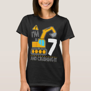 Kinder Bau LKW 7. Geburtstag ich bin 7 und Cru T-Shirt