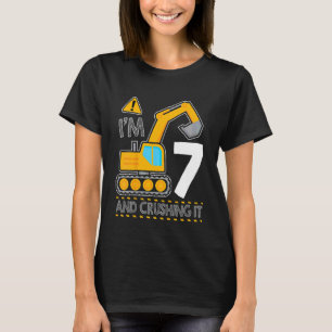 Kinder Bau LKW 7. Geburtstag ich bin 7 und Cru T-Shirt