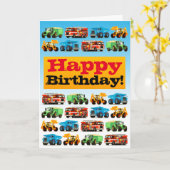 Kinder Bau Trucks glücklich Geburtstag Karte (Gelbe Blume)