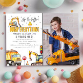 Kinder Bau Wasserfarben Foto Geburtstagsparty Einladung