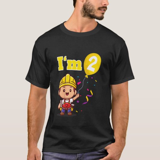 Kinder Bauarbeiter Builder I m 2 Two Second T-Shirt (Vorderseite)